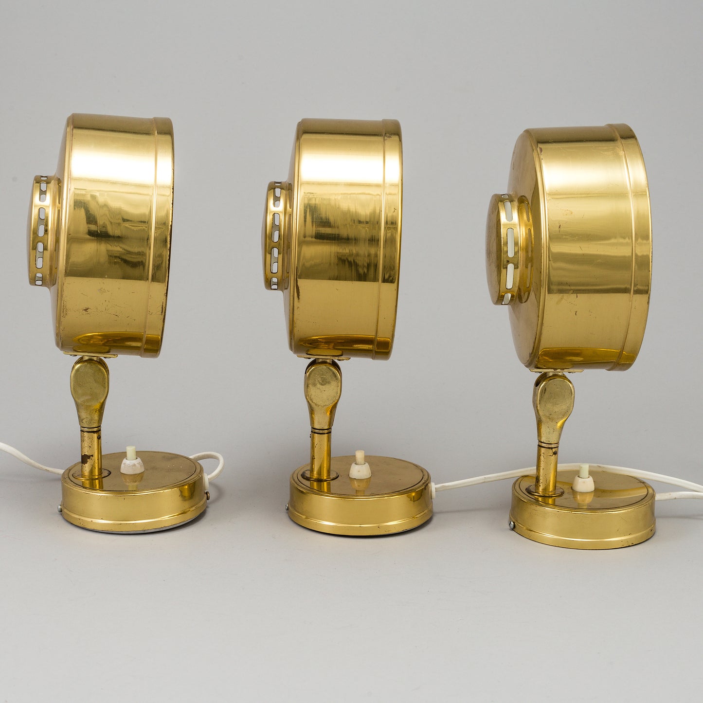 3 Wall Light Brass by Skelleftea Sweden, 1970