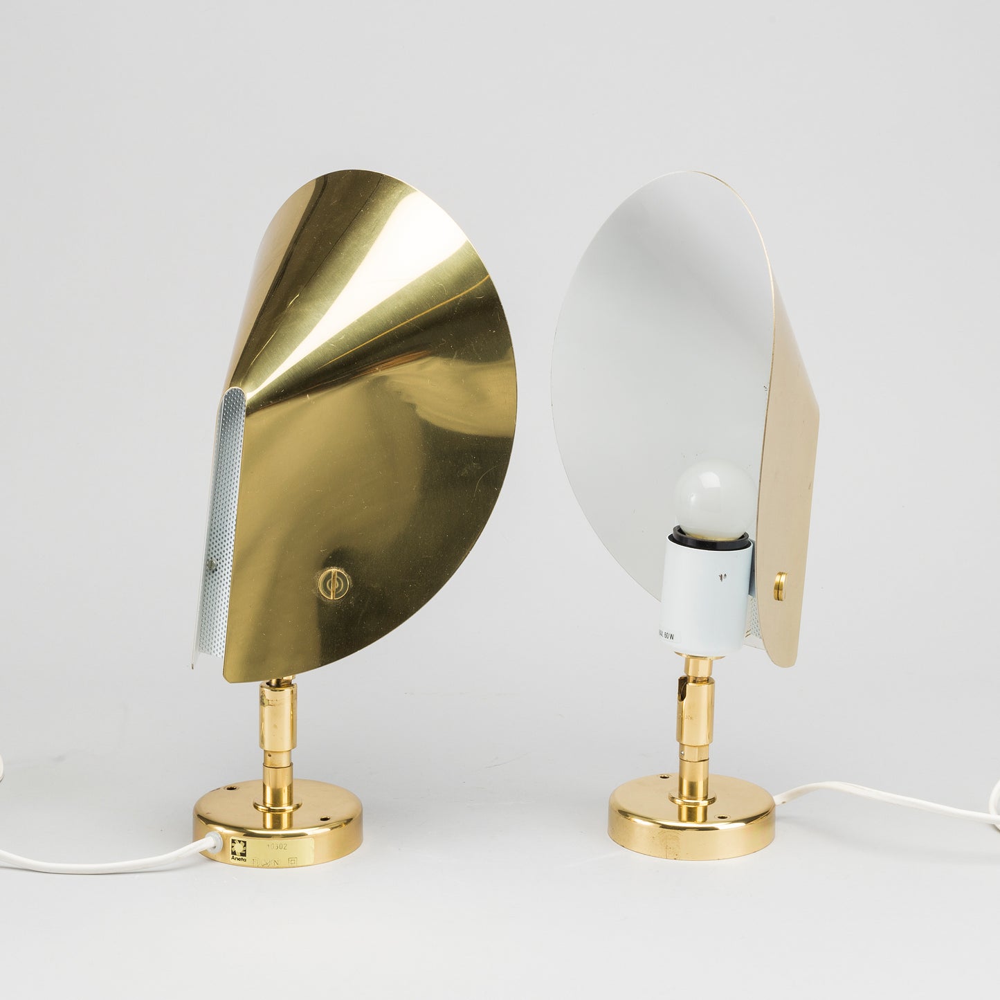 Aneta wall lights brass Sweden 1970