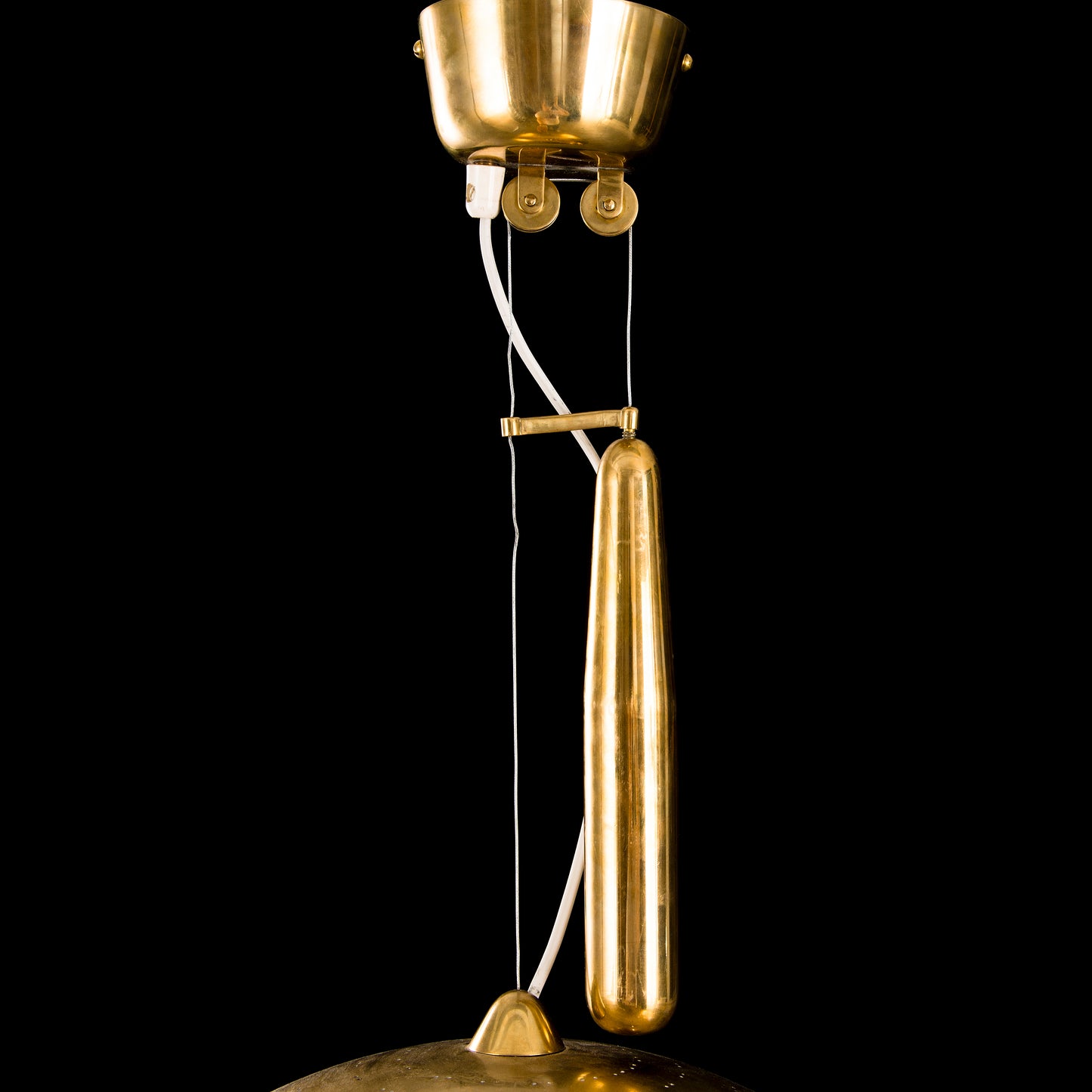 Paavo Tynell Brass Pendant Light Mod 1965 with Adjustable Counterweight
