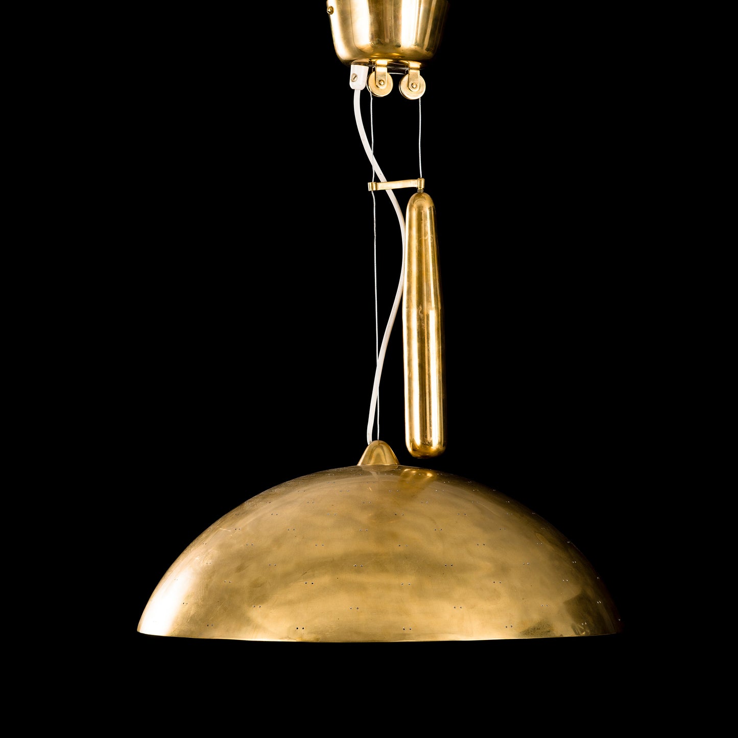 Paavo Tynell Brass Pendant Light Mod 1965 with Adjustable Counterweight