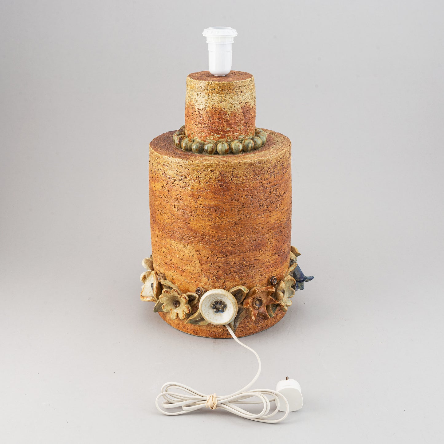 Fischer Stengobs Table Lamp handmade stoneware Sweden 1980 Signed