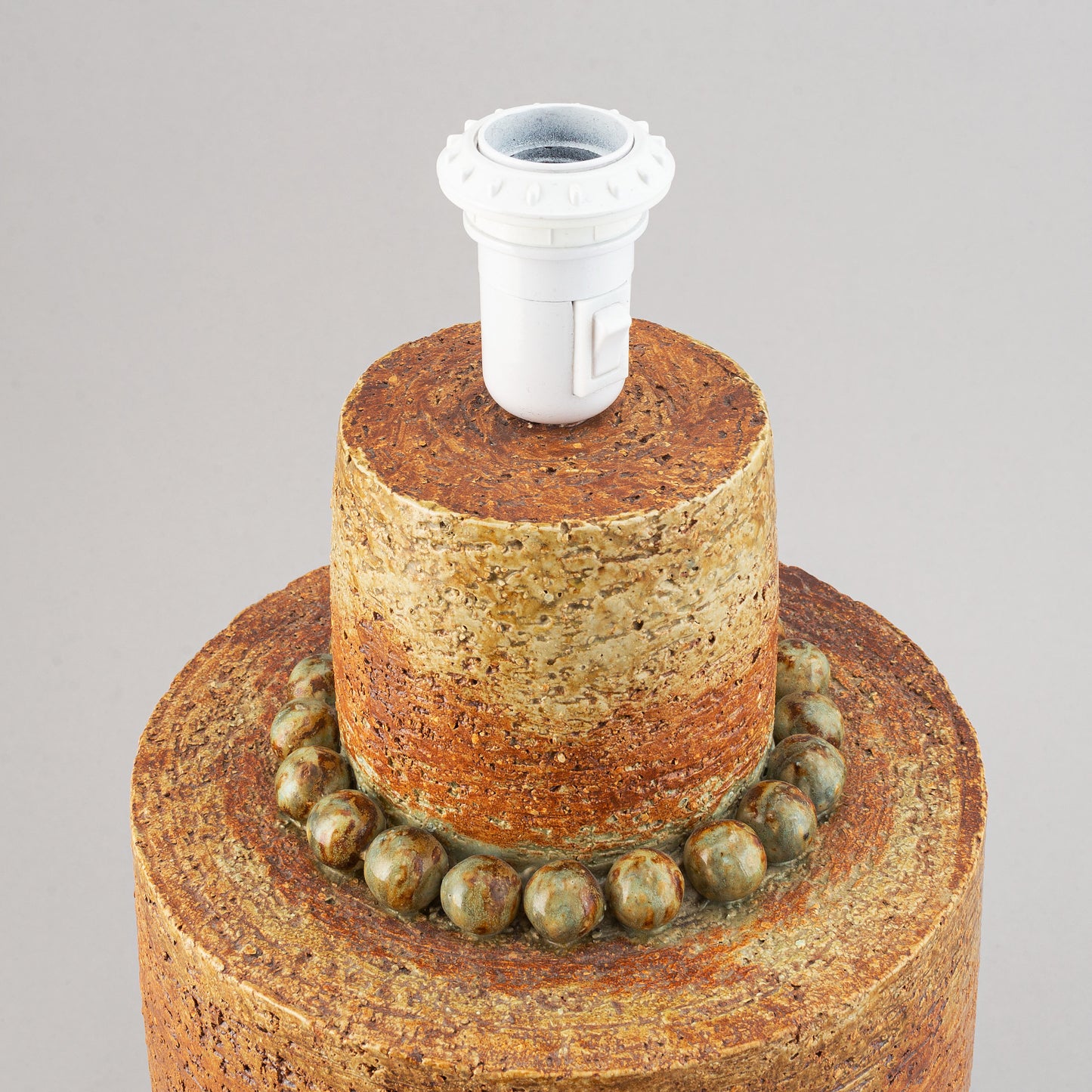 Fischer Stengobs Table Lamp handmade stoneware Sweden 1980 Signed