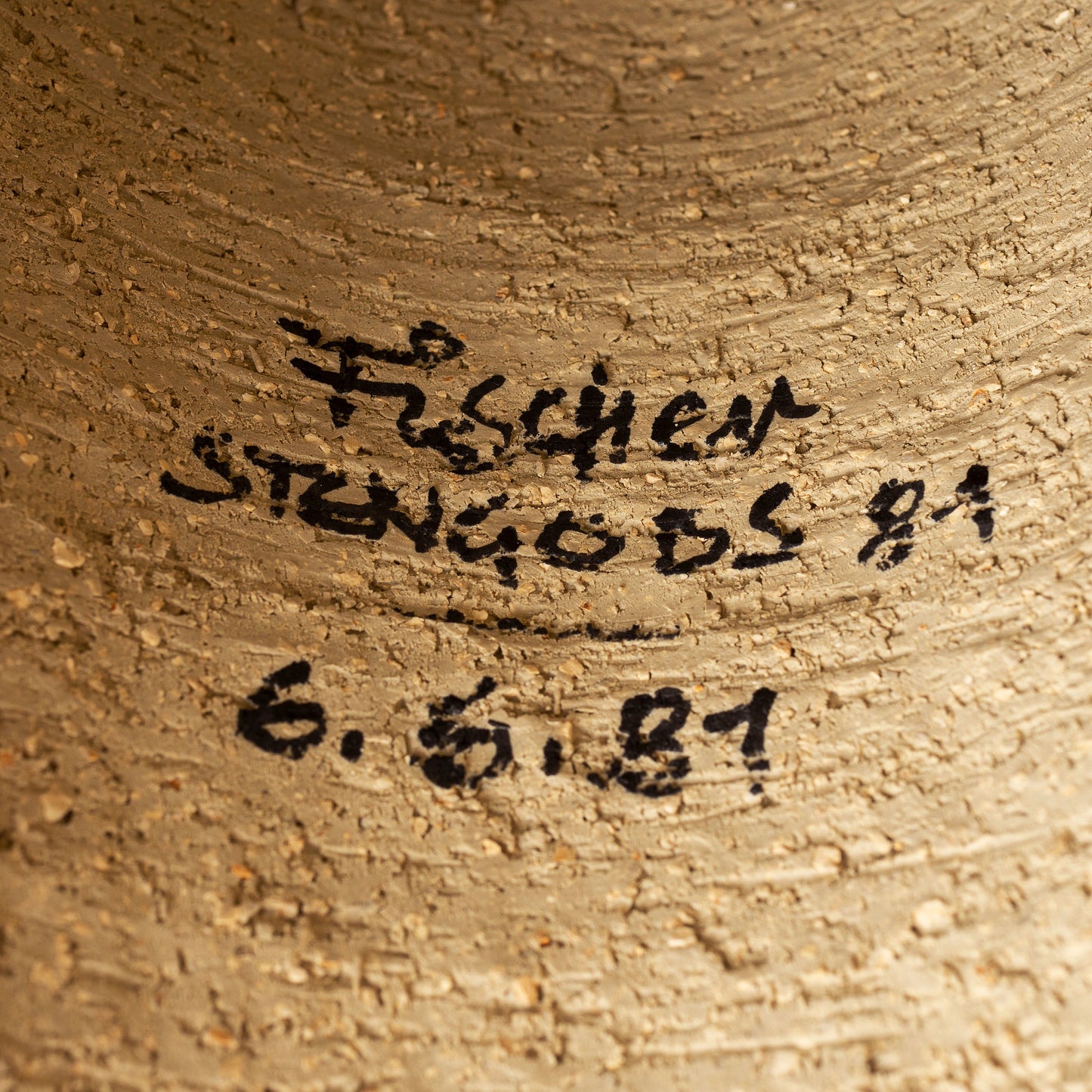 Fischer Stengobs Table Lamp handmade stoneware Sweden 1980 Signed