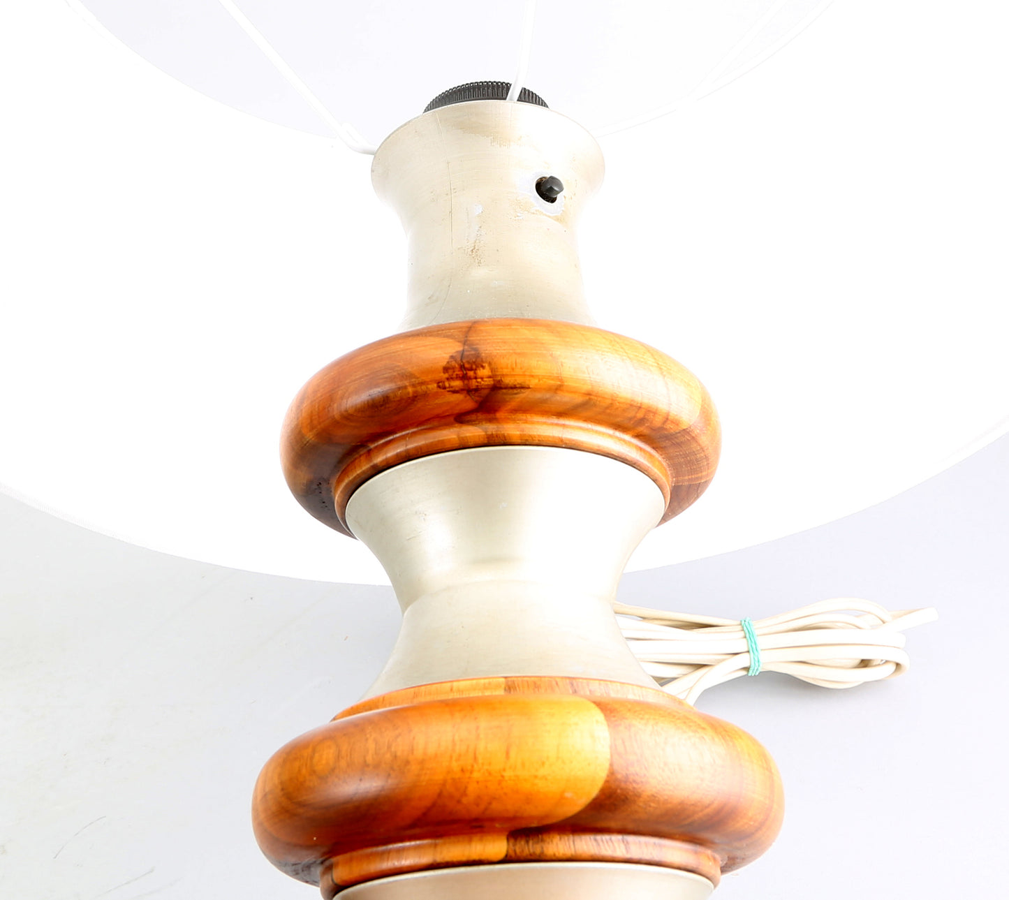 Rare Pair Wood and Metal Table Lamp, Sweden, 1970