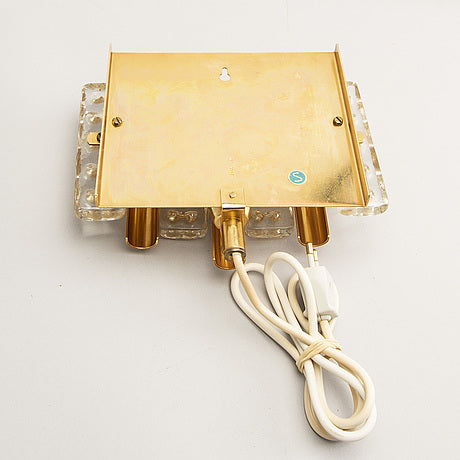 Orrefors wall light Cast Glass and brass Sweden 1960