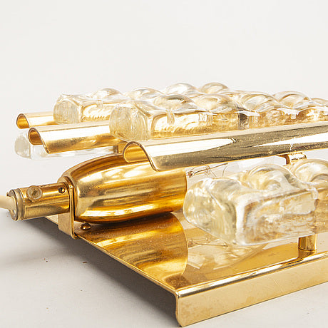 Orrefors wall light Cast Glass and brass Sweden 1960