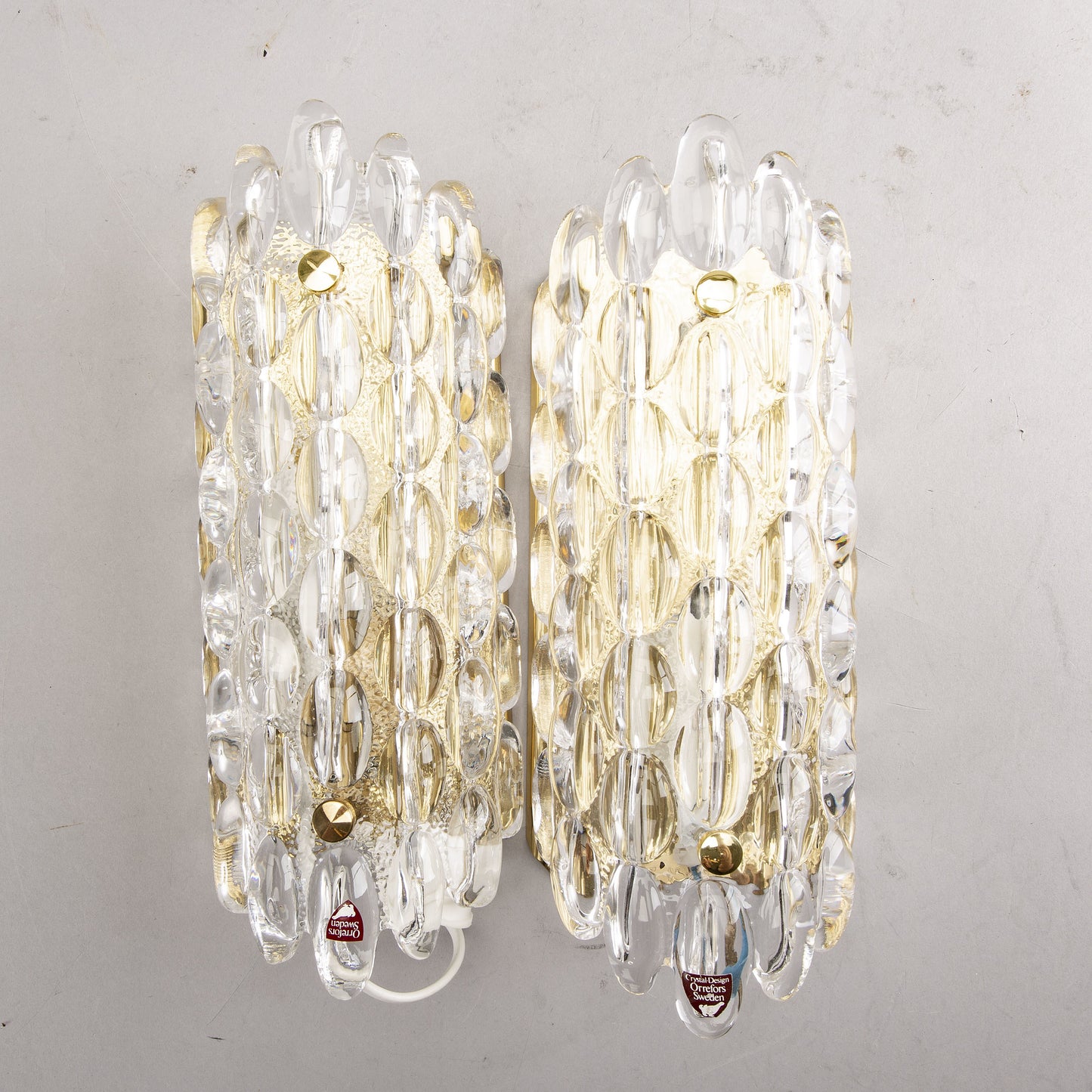 Carl Fagerlund sconces for Orrefors Sweden 1960