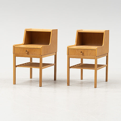 Oak Bedside Table a Pair Anonymous, Sweden, 1960