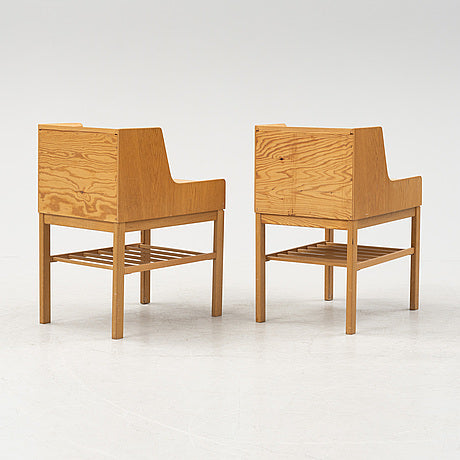 Oak Bedside Table a Pair Anonymous, Sweden, 1960