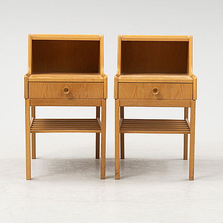 Oak Bedside Table a Pair Anonymous, Sweden, 1960