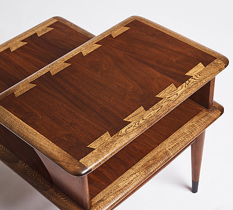 Andre Bus a Pair of 'Acclaim' Walnut Side Tables Forlane USA 1960