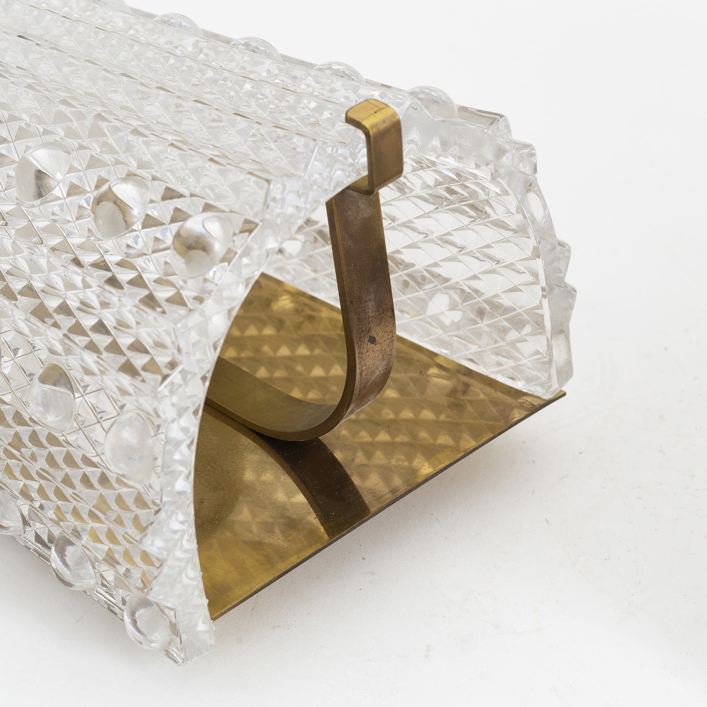 Pair of Sconces by Carl Fagerlund for Orrefors Glass and Brass, Sweden, 1960
