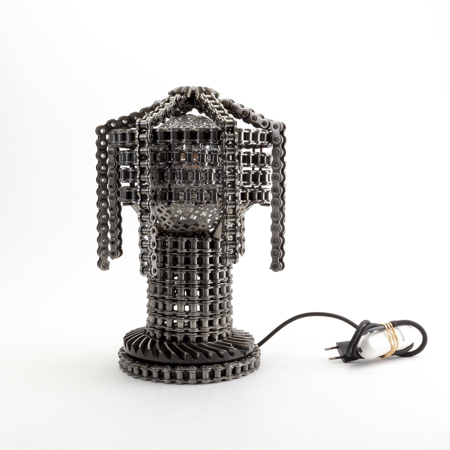 Unique Metal Chain Table Lamp, Sweden, 2000s