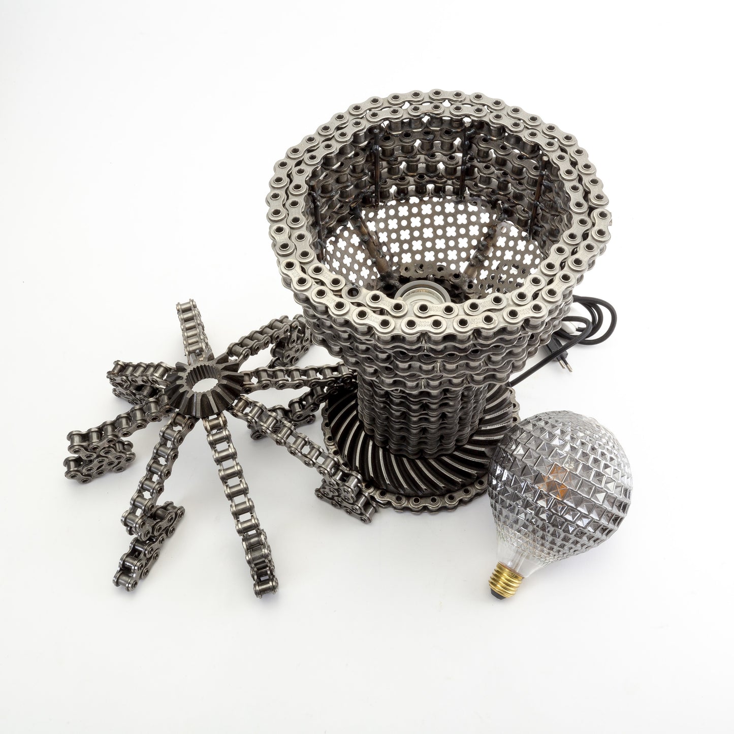 Unique Metal Chain Table Lamp, Sweden, 2000s