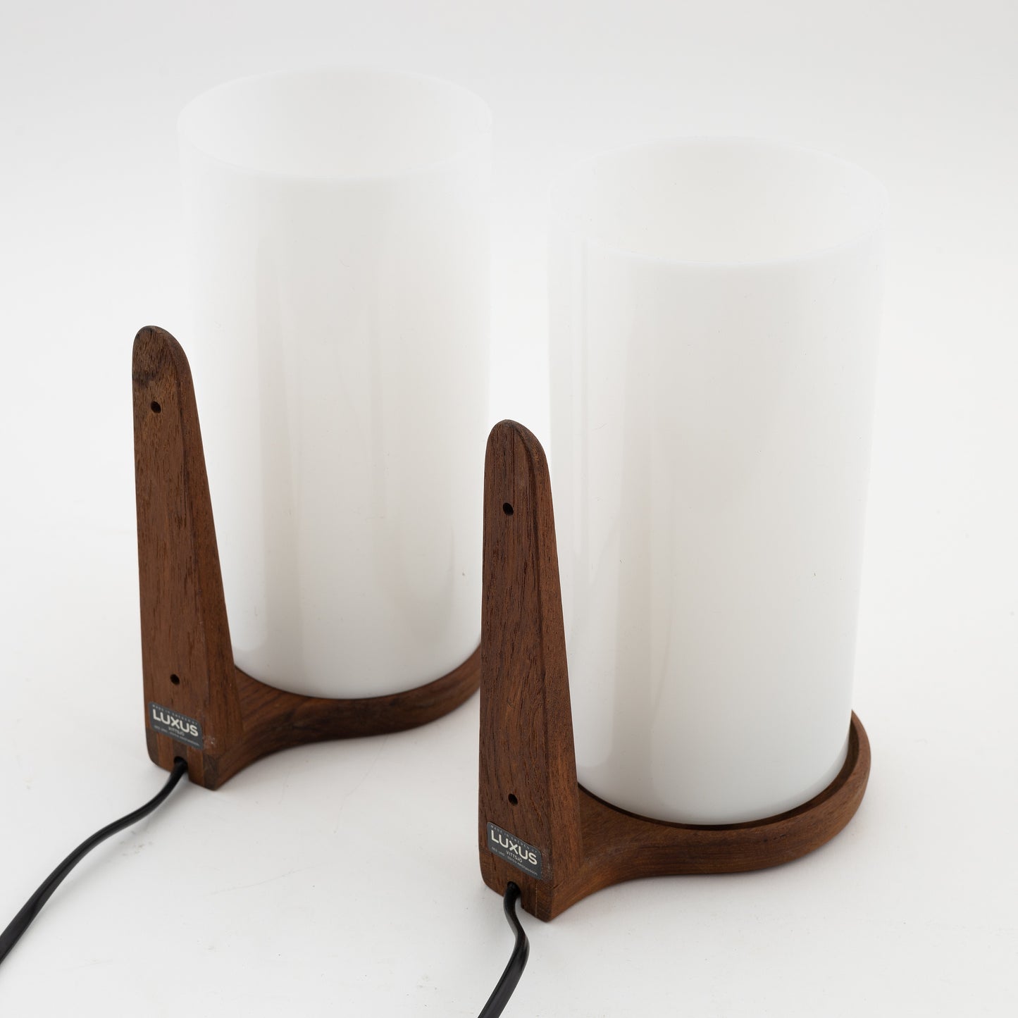 Uno & Östen Kristiansson 2 Teak Sconces for Luxus Sweden 1960