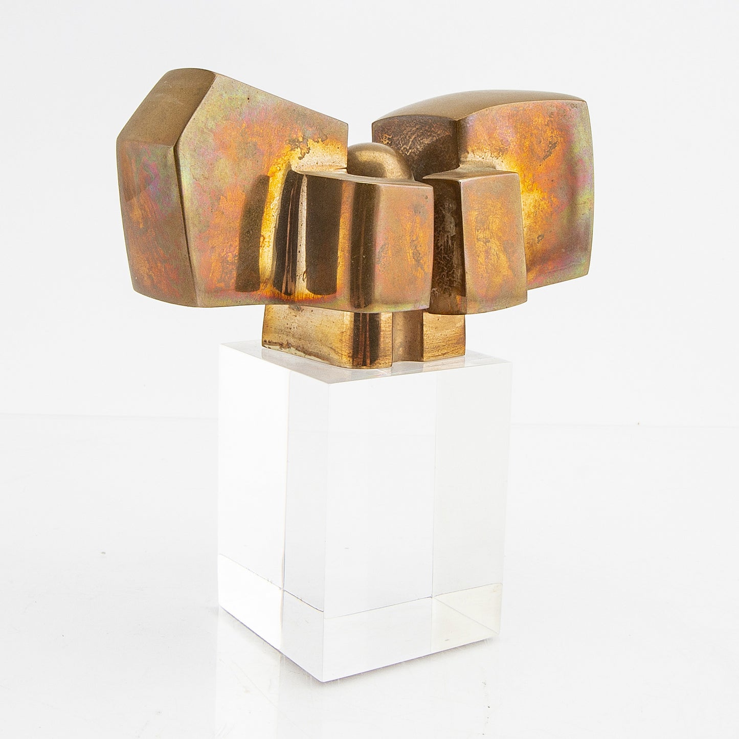 Bronze Sculpture by Jose Luis Sanchez on Plexiglass Stand Spain 1970 Signed
