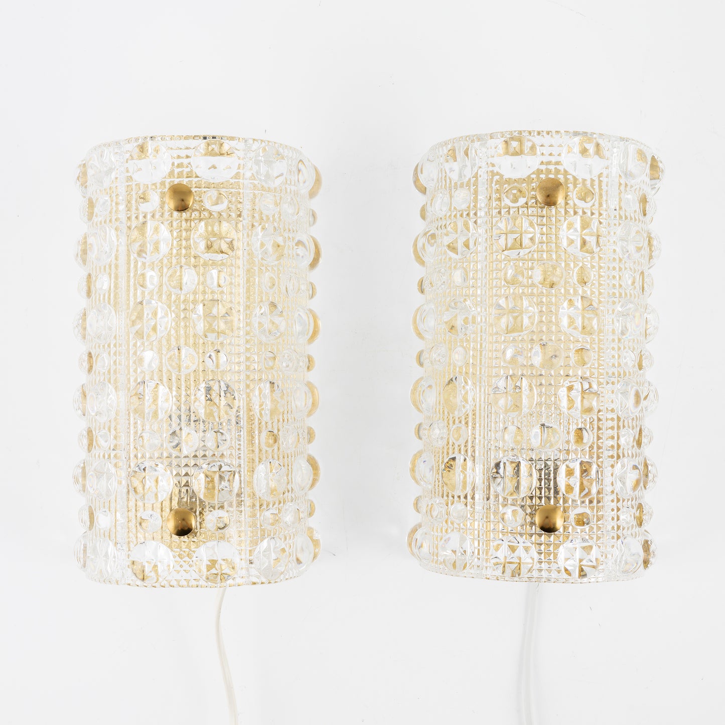 Carl Fagerlund, a Pair of Glass Wall Lights for Lyfa, Orrefors Sweden, 1960