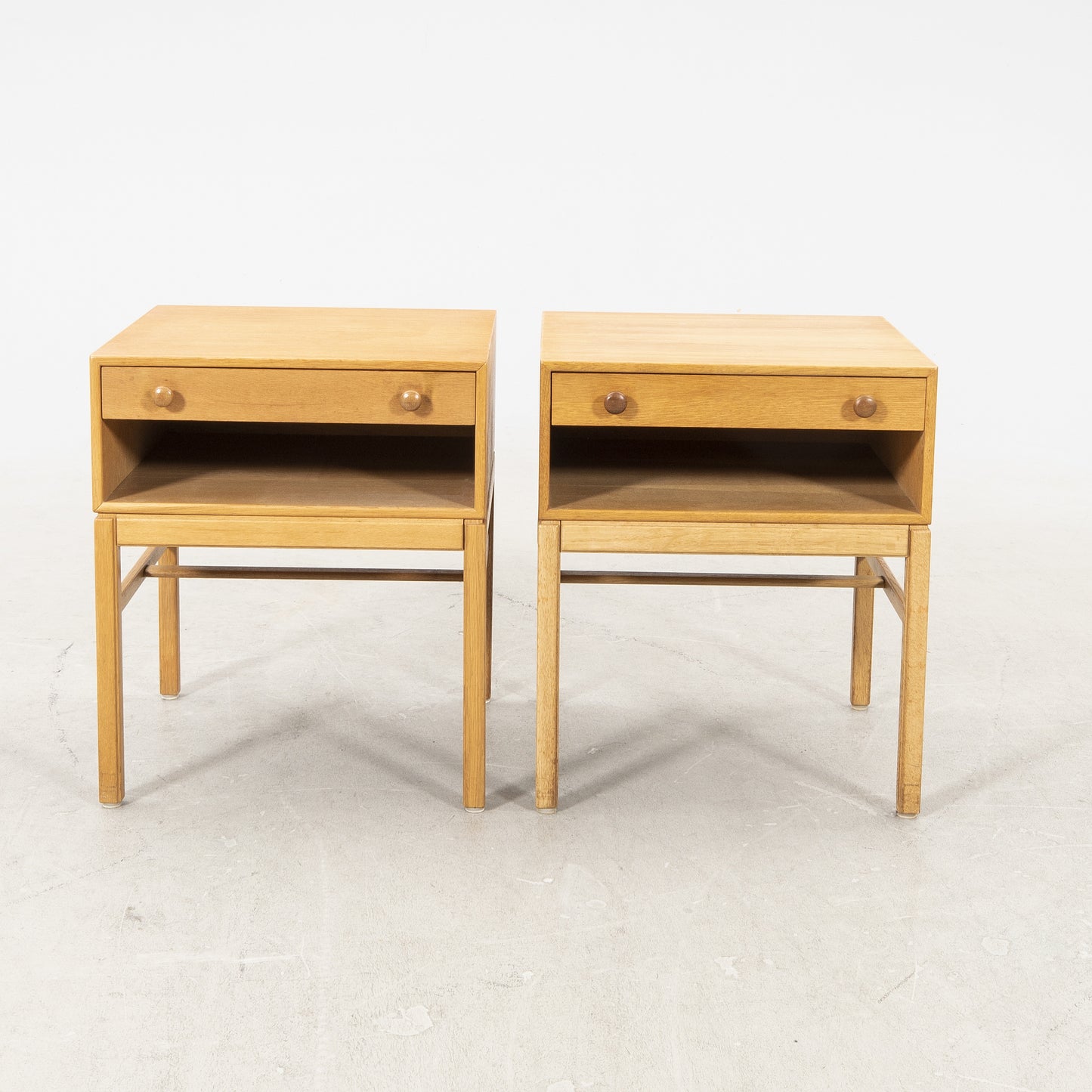 Sven Engström Gunnar Myrstrand bedside tables, "Casino", a pair Oak Sweden 1960