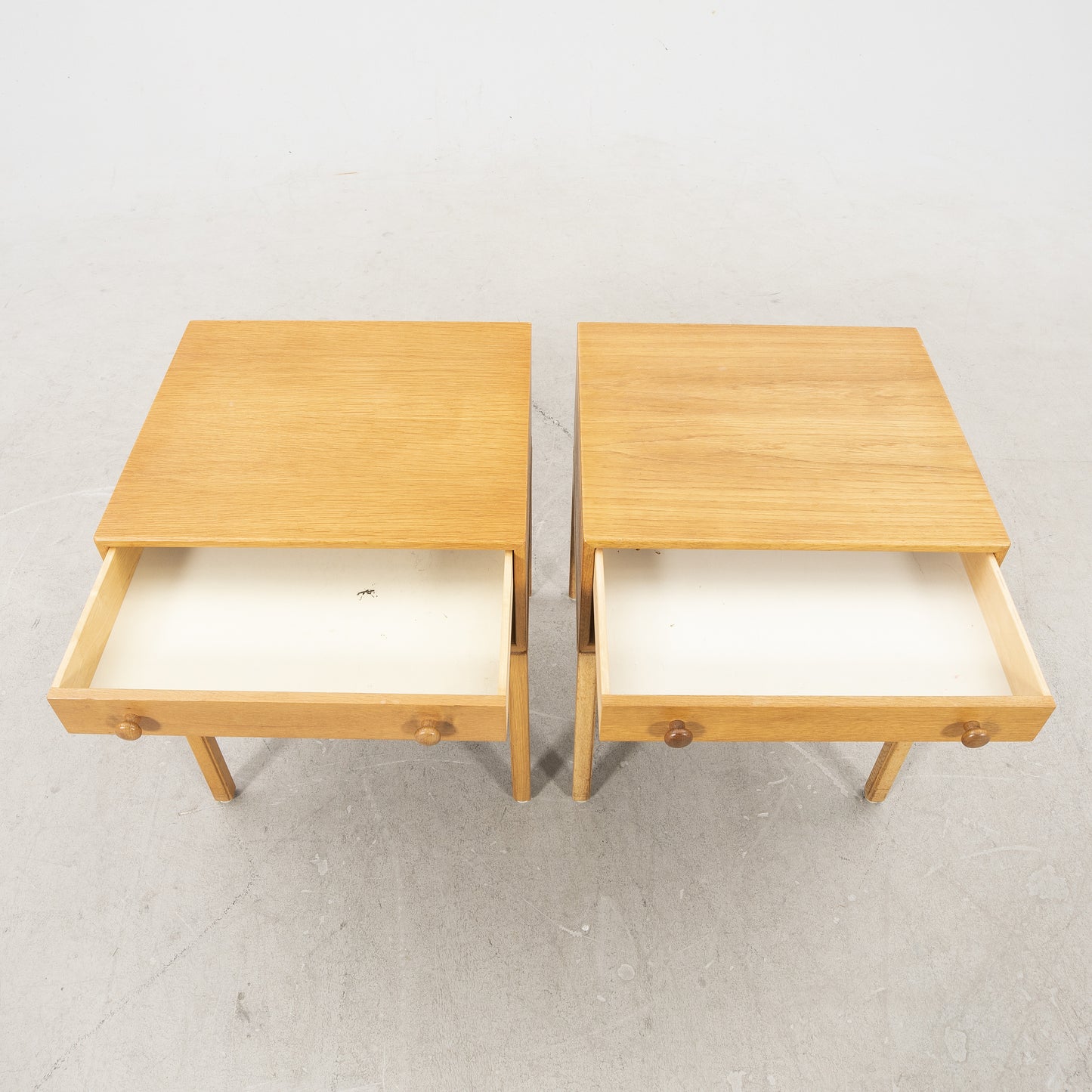 Sven Engström Gunnar Myrstrand bedside tables, "Casino", a pair Oak Sweden 1960