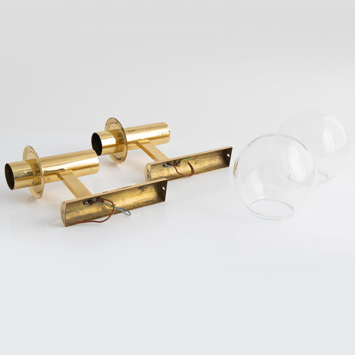 Ott International wall light Brass and glass a pair Germany 1970
