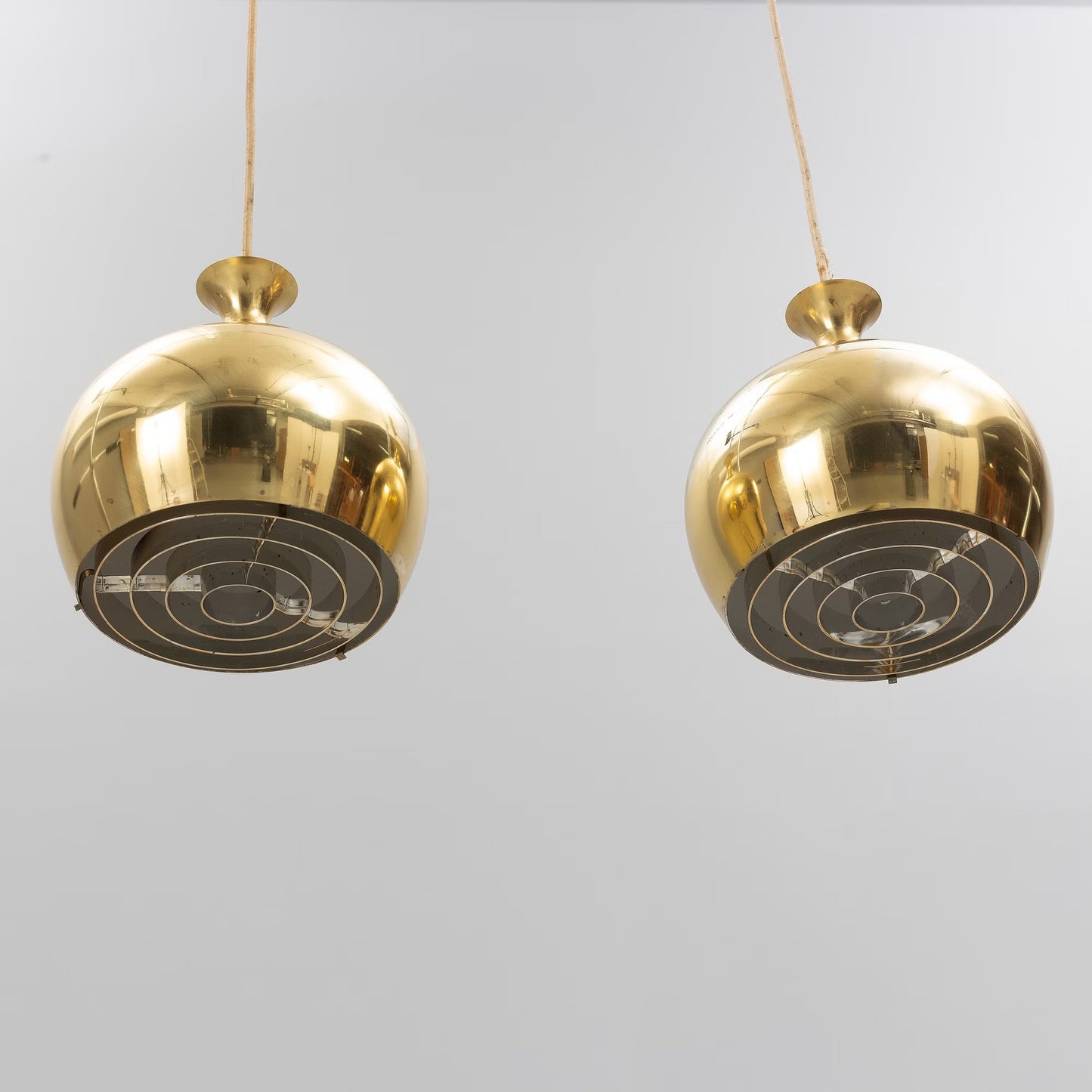 Helge Zimdal two "Löken" ceiling lamps Sweden 1970's