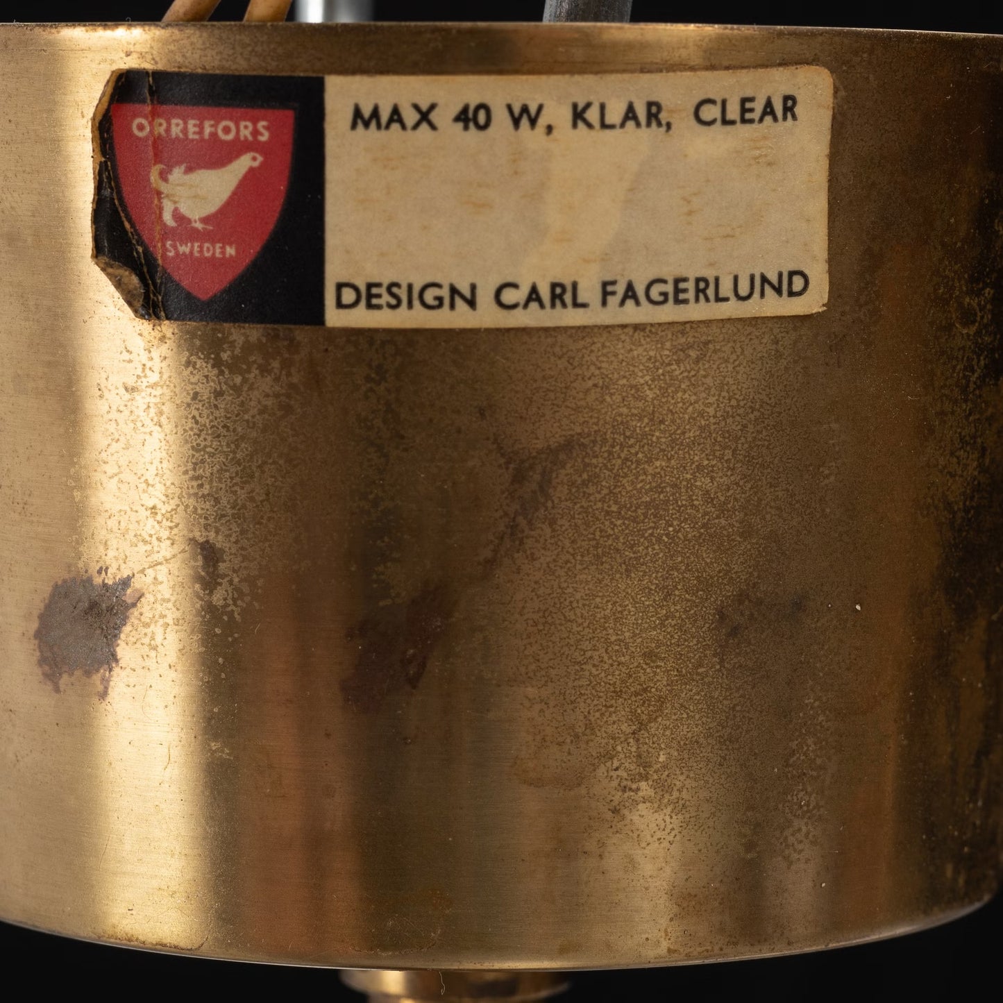 Carl Fagerlund celling lamp for Orrefors Sweden 1960 Labelled