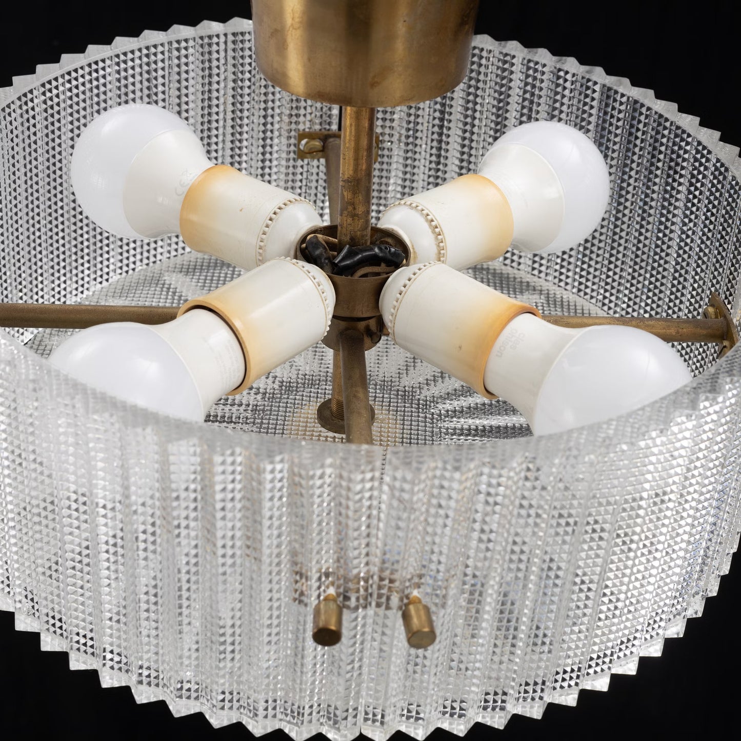 Carl Fagerlund celling lamp for Orrefors Sweden 1960 Labelled