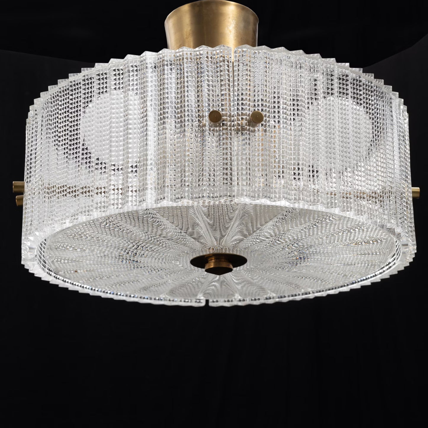Carl Fagerlund celling lamp for Orrefors Sweden 1960 Labelled