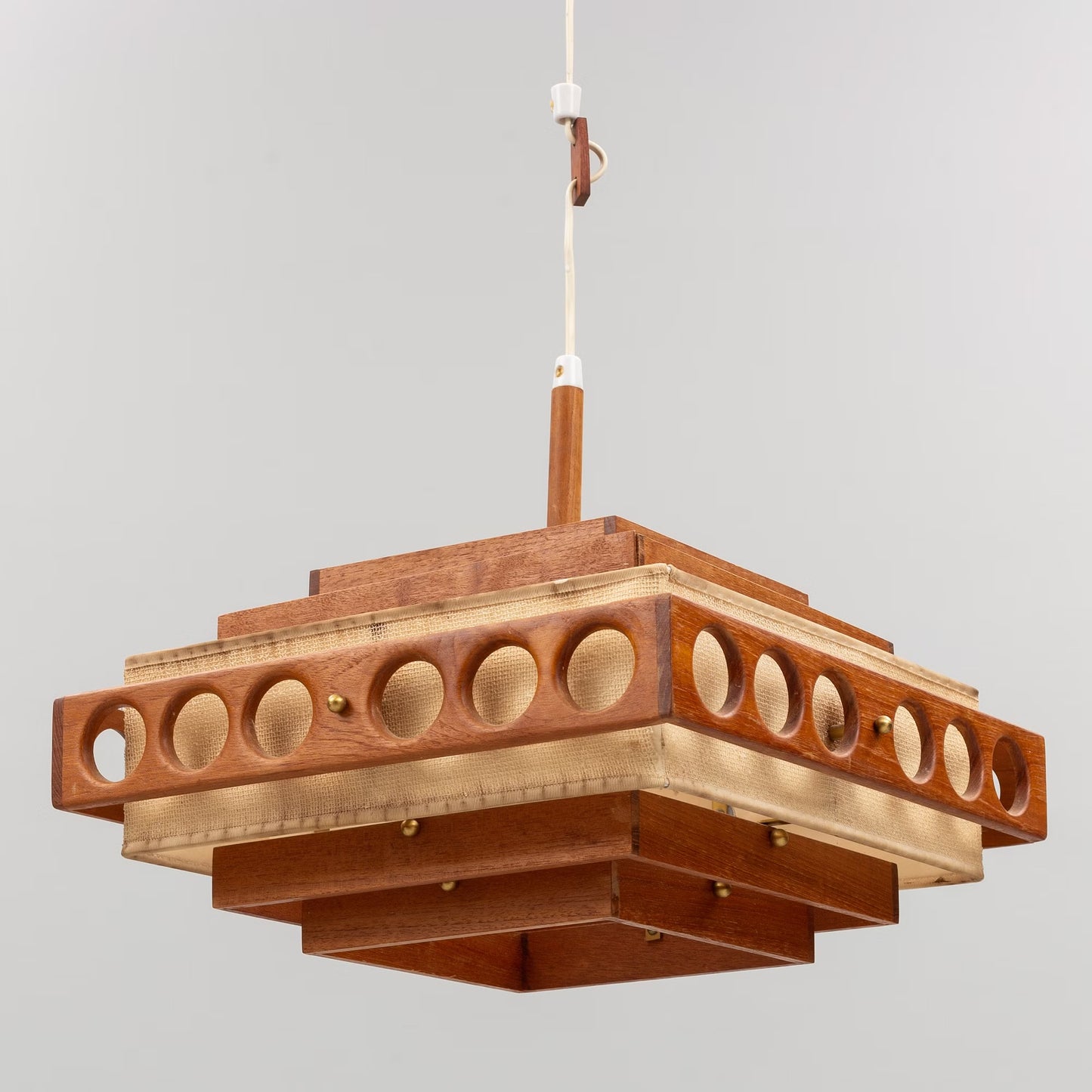 Teak chandelier Anonymous artist Sweden 1960