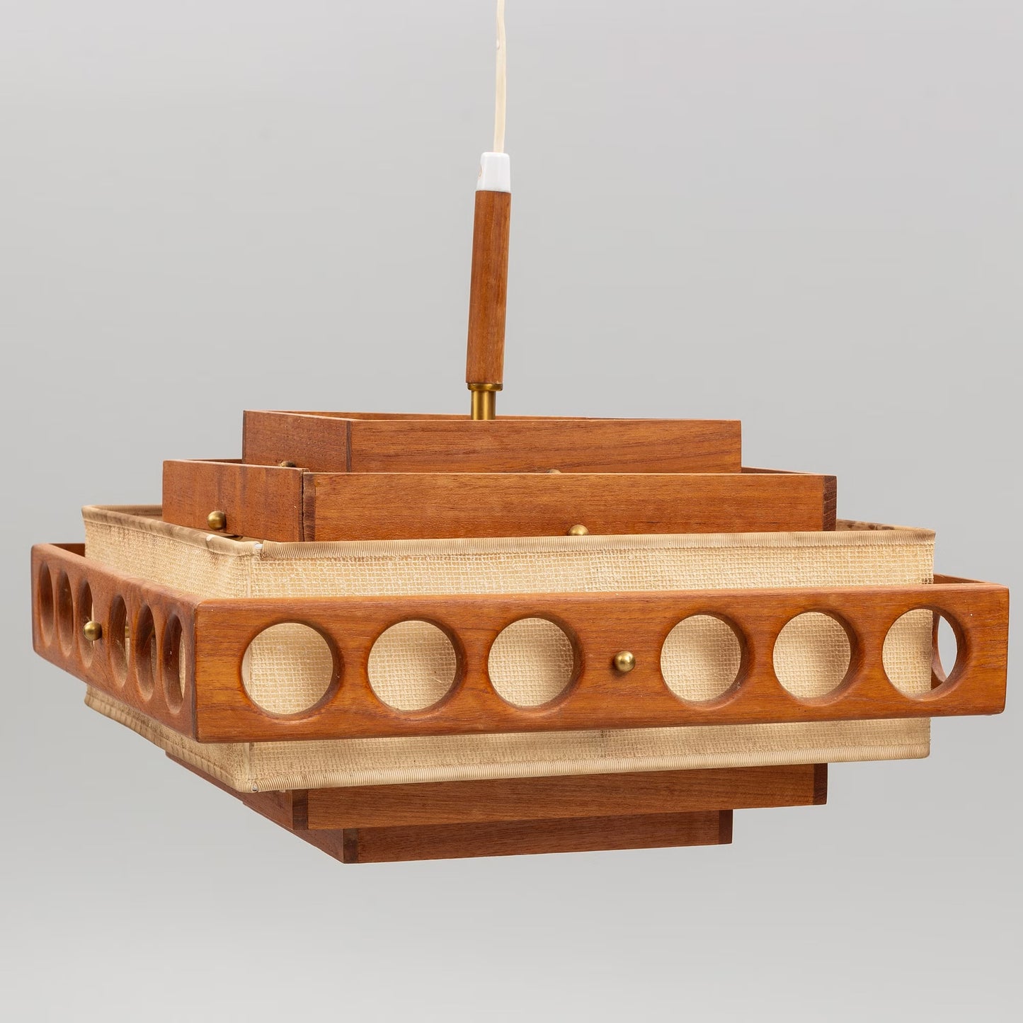 Teak chandelier Anonymous artist Sweden 1960