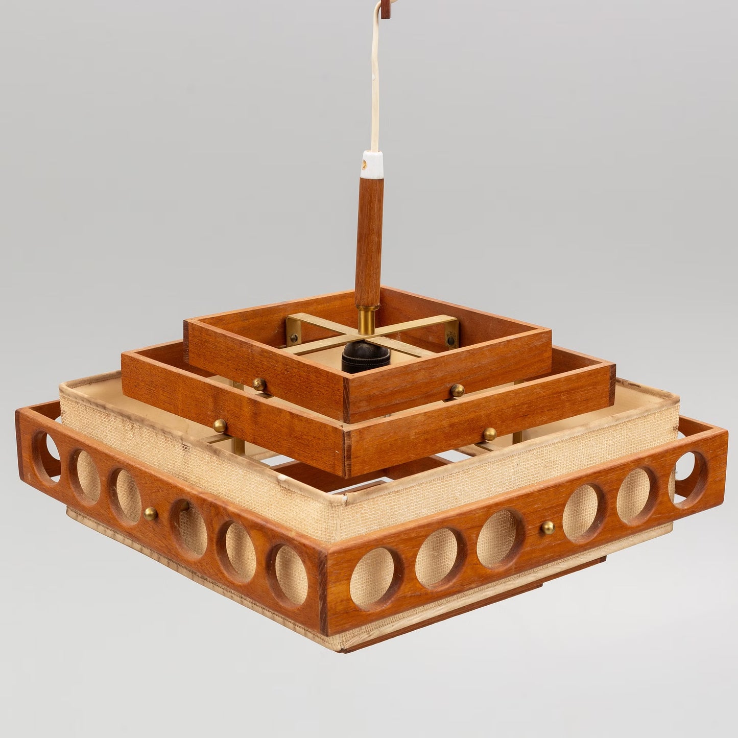 Teak chandelier Anonymous artist Sweden 1960