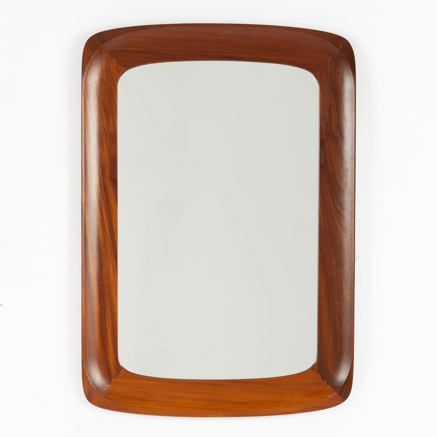 Ake Fribyter Teak and glass mirror Glas & Tra Sweden 1950 Labelled