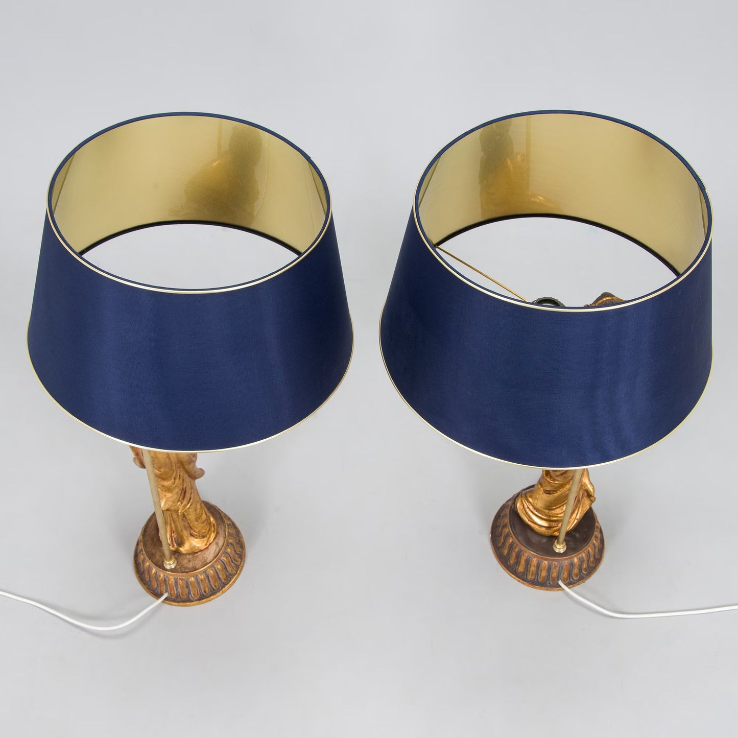 Table Lamps Gilded Pair, Usa 1950s
