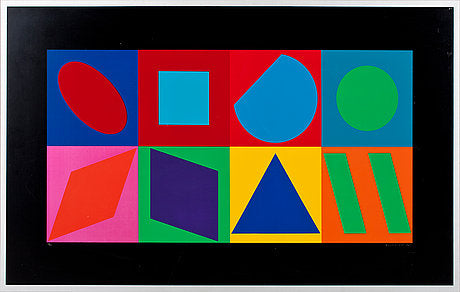Multiple on Metal by Victor Vasarely Geometric Composition Signed, France, 1980