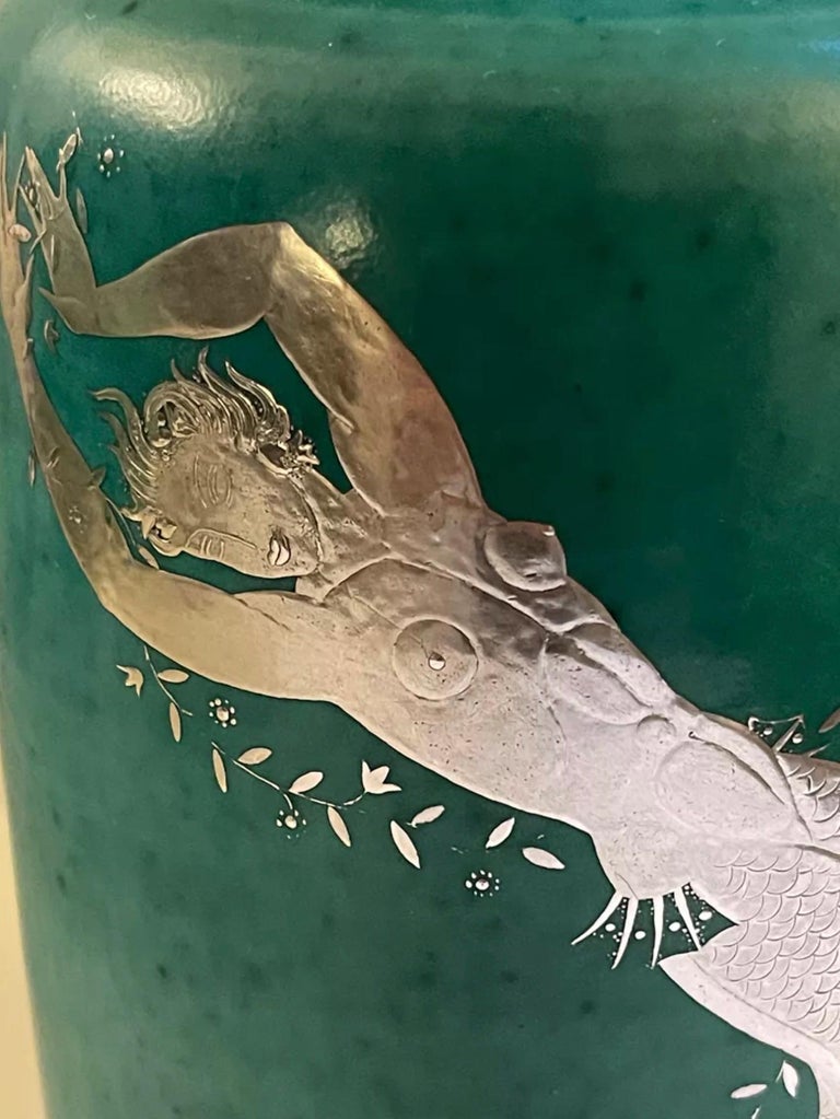 Wilhelm Kage vase 'Argenta' for Gustavsberg Sweden 1930 Signed