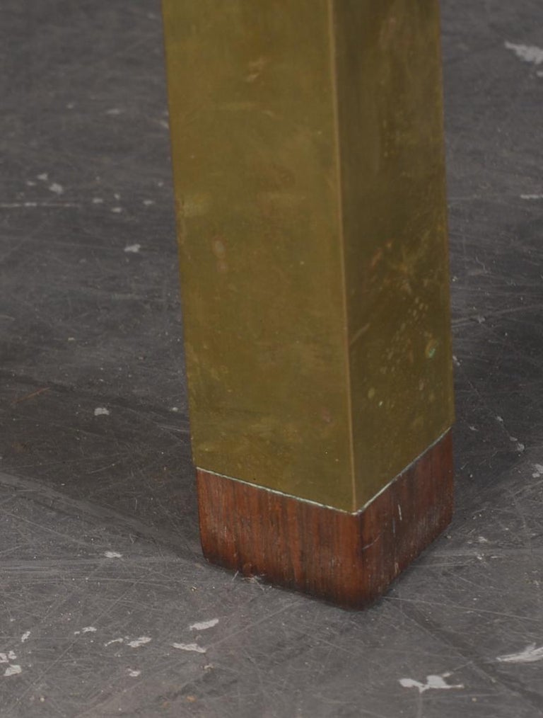 Bjorn Wiinblad Rare Ovale Ceramic Table Hand Made Tiles and Brass Sweden 1960