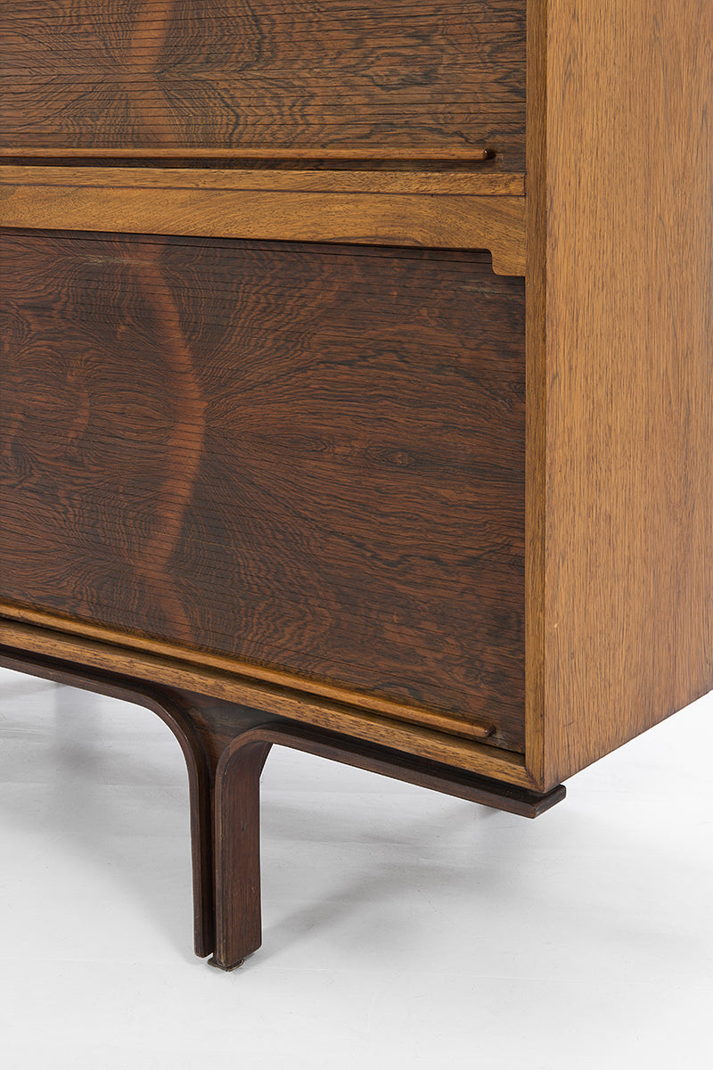 Gianfranco Frattini Highboard Model 504 Rio Rosewood for Bernini, Italy