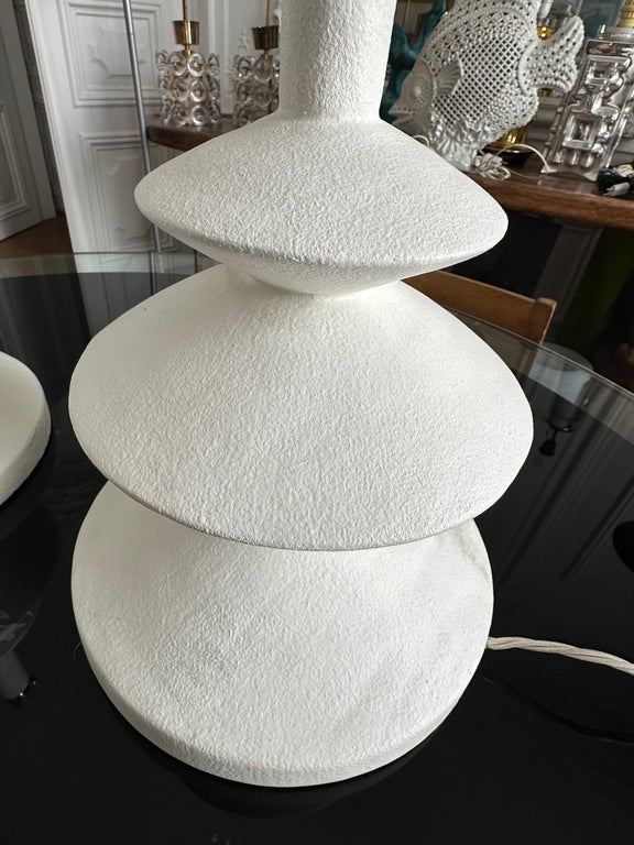 2 Plaster table lamps France 1970
