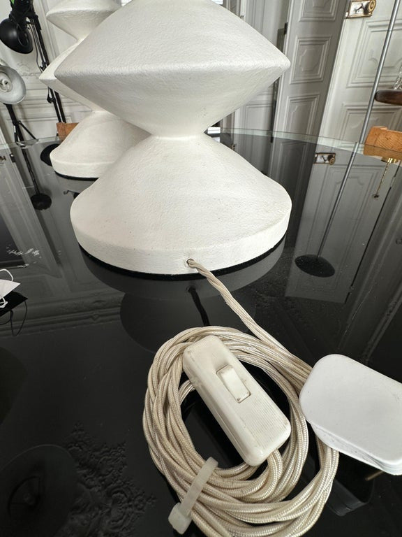 2 Plaster table lamps France 1970