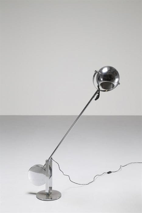 Oversized Chrome Lamp with Counterweight Anonymous Italia, 1970