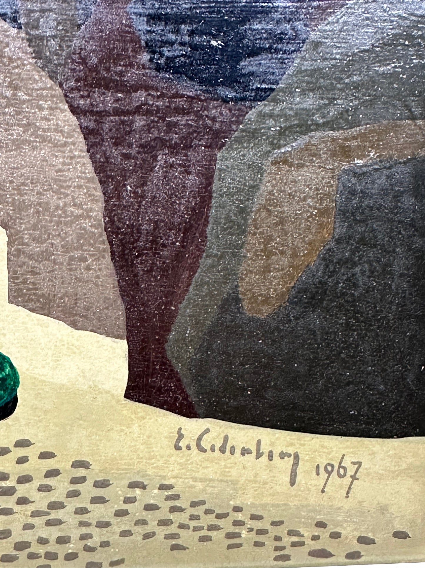 ERIC CEDERBERG oil on board Still life Beach in moonlight signed and dated 1967