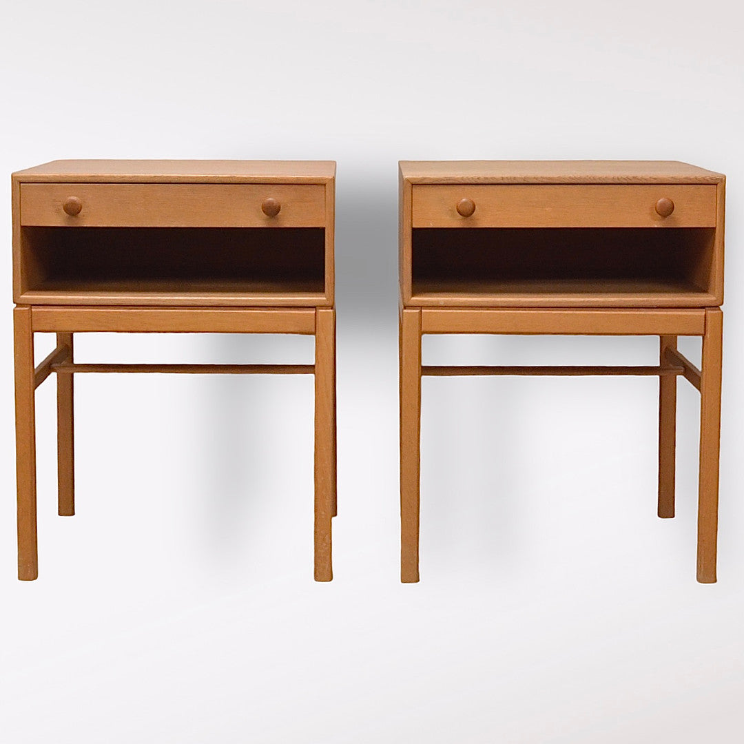 Sven Engström Gunnar Myrstrand bedside tables, "Casino", a pair Oak Sweden 1960