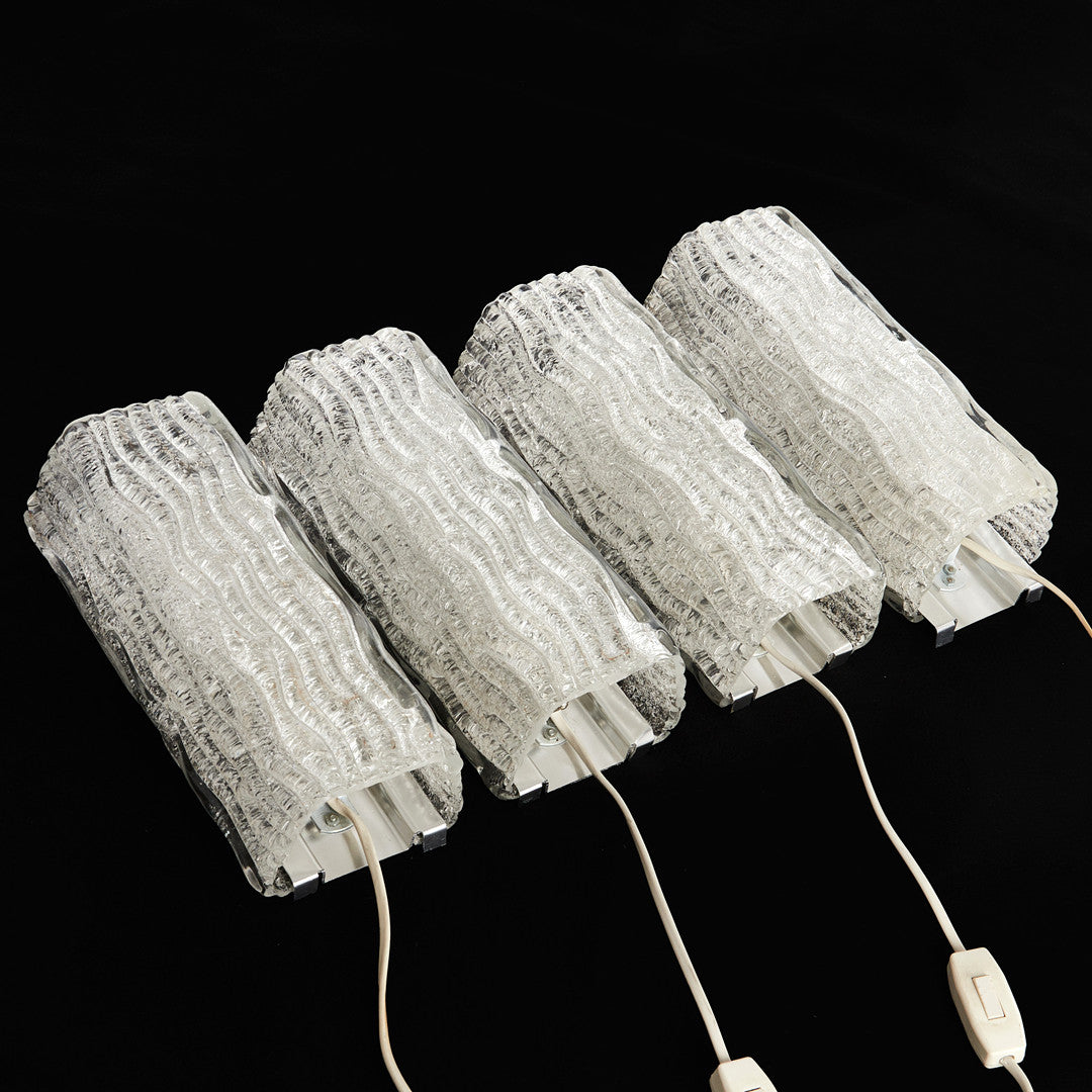Glass wall light by Orrefors Sweden 1960