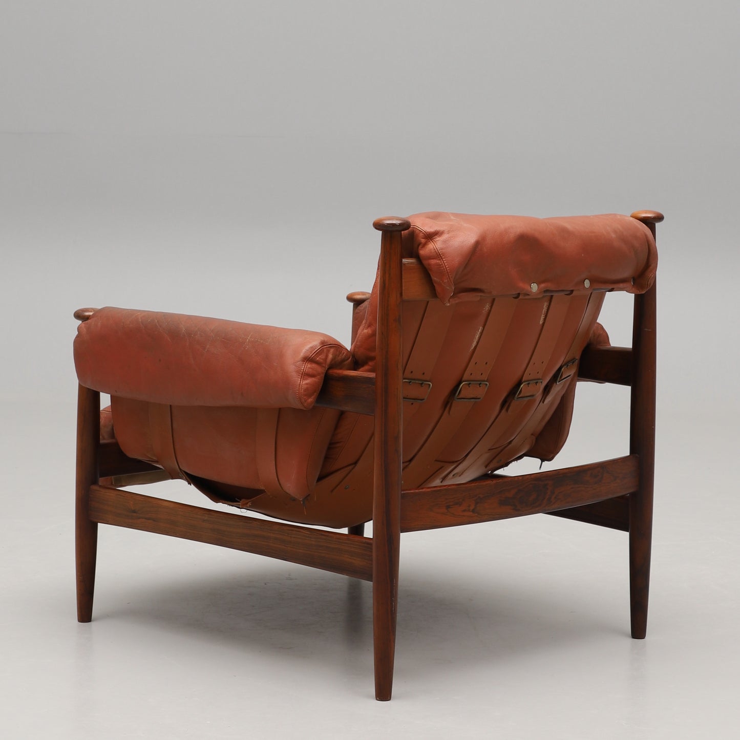 Eric Merthen Amiral Armchair with Pouf Rosewood Ire Möbler, Sweden 1960