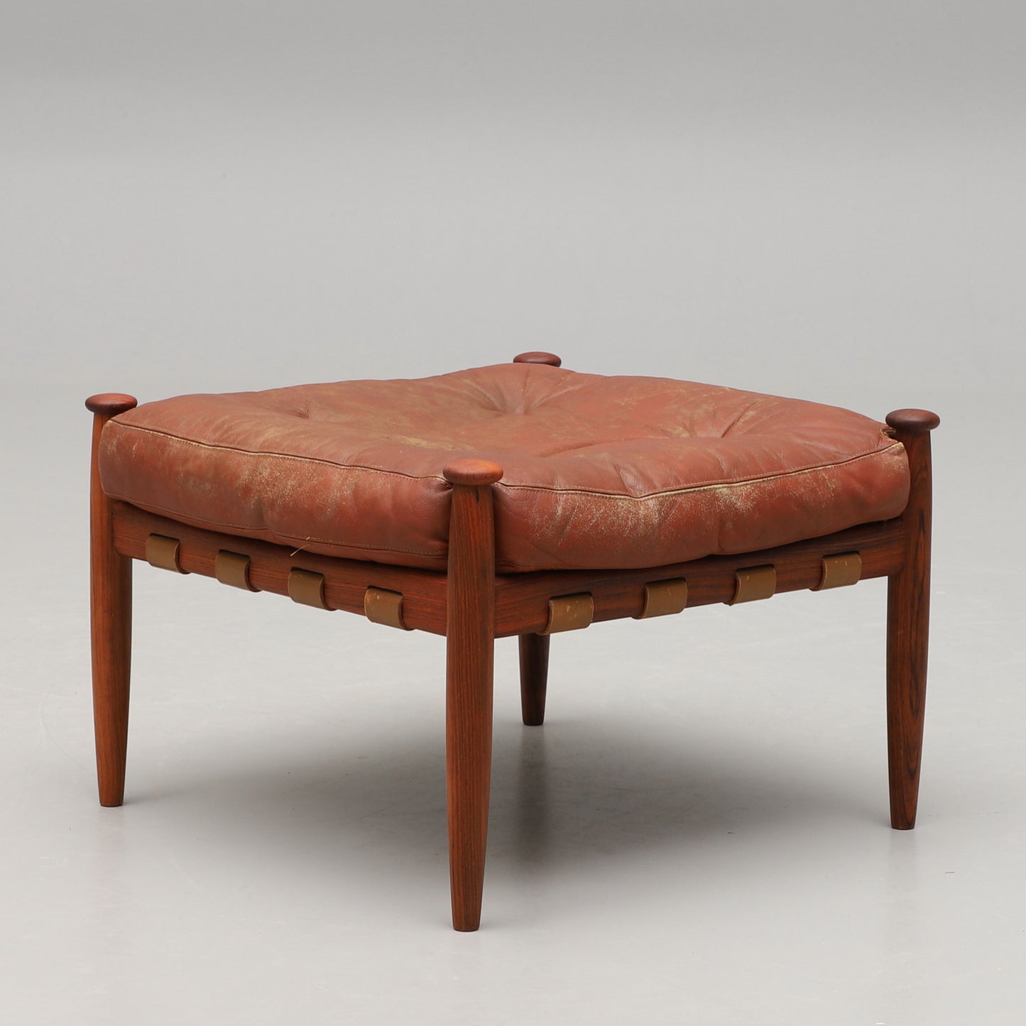 Eric Merthen Amiral Armchair with Pouf Rosewood Ire Möbler, Sweden 1960