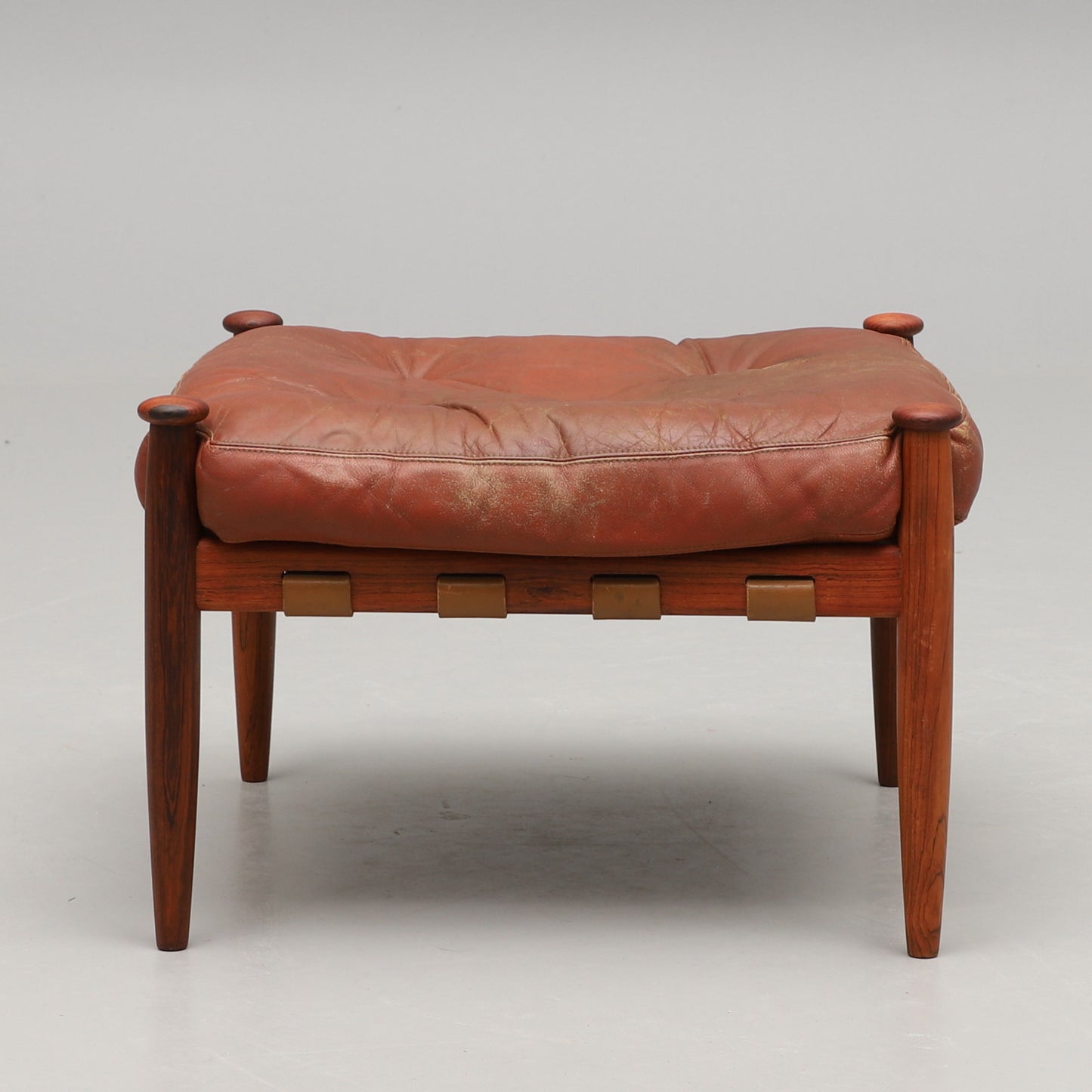 Eric Merthen Amiral Armchair with Pouf Rosewood Ire Möbler, Sweden 1960
