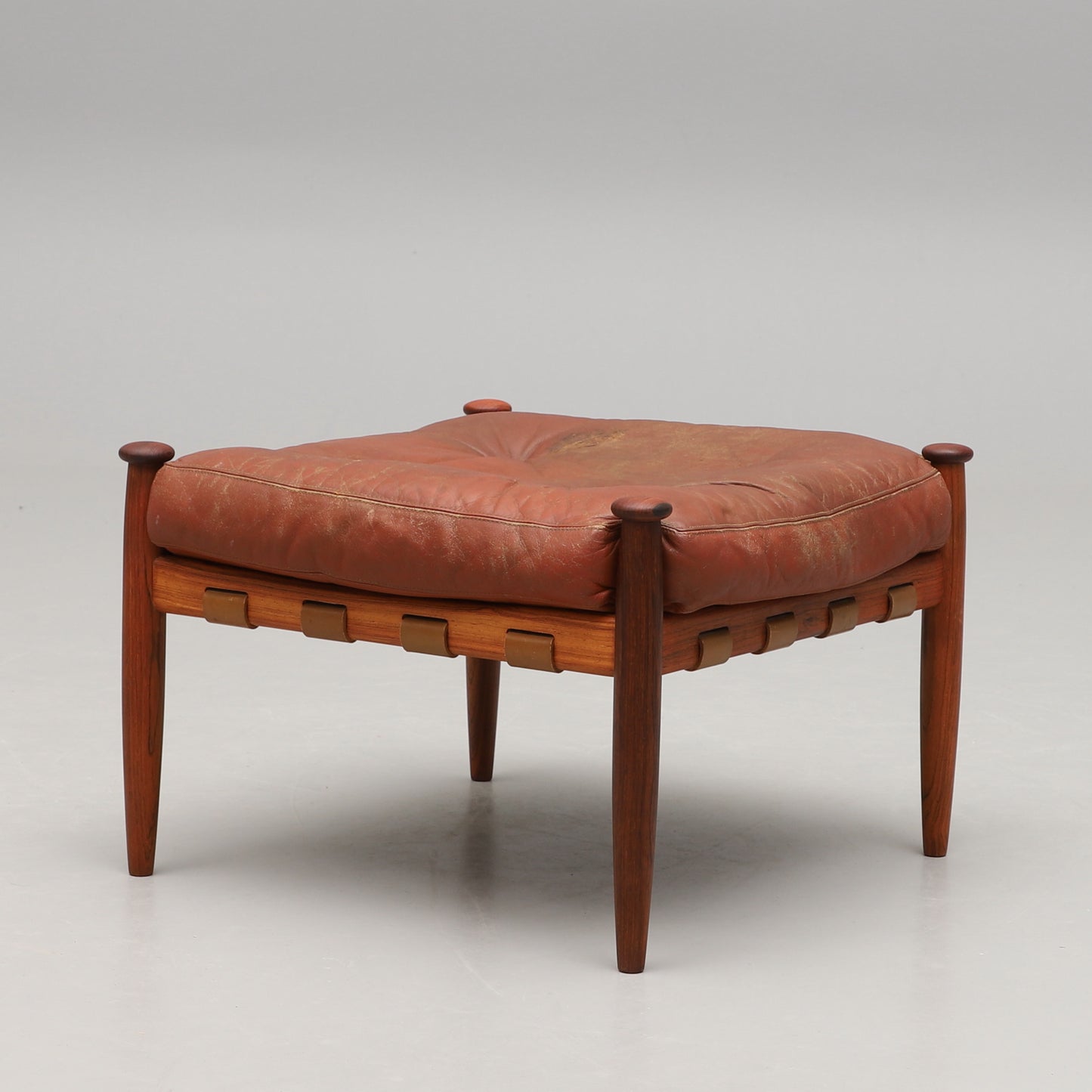 Eric Merthen Amiral Armchair with Pouf Rosewood Ire Möbler, Sweden 1960