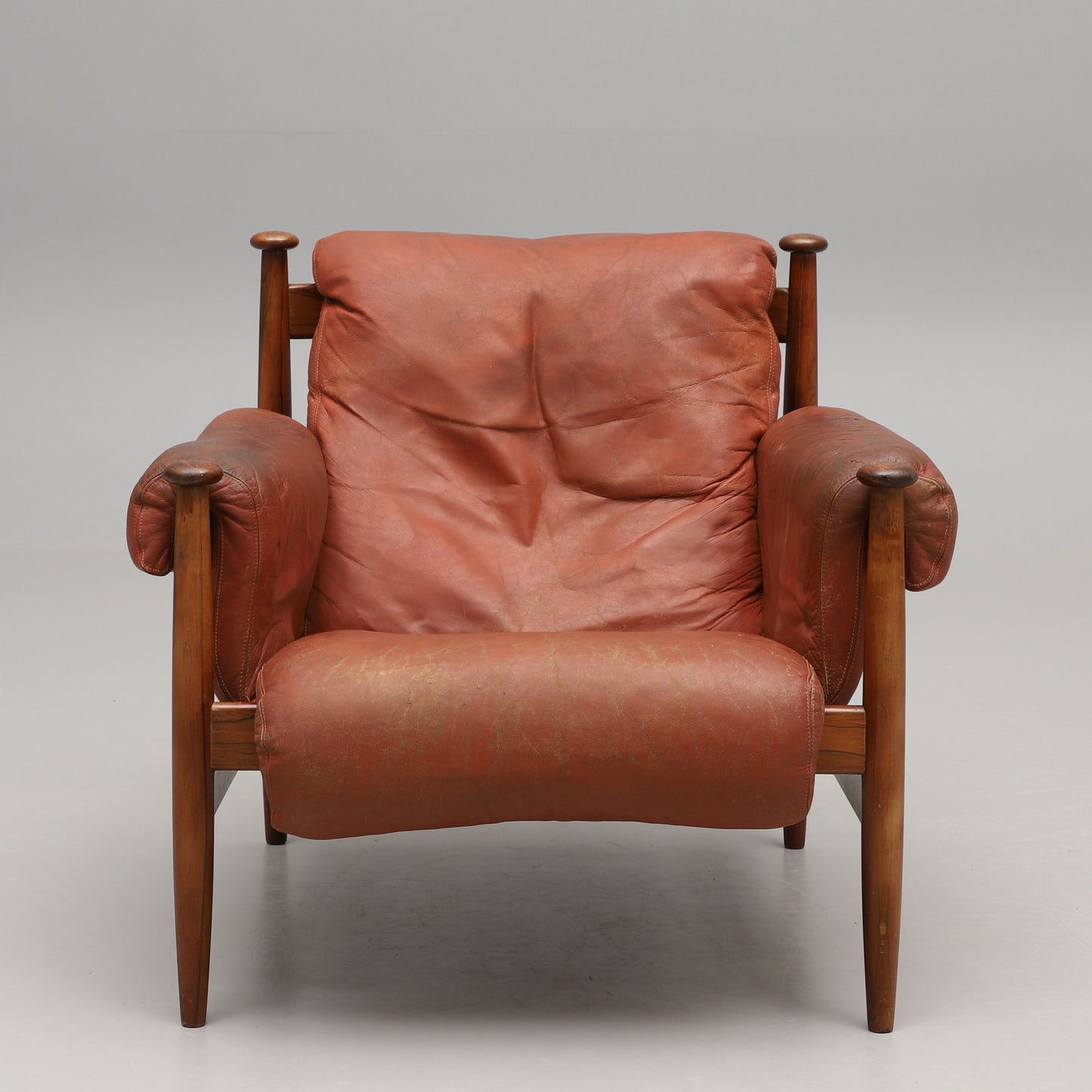 Eric Merthen Amiral Armchair with Pouf Rosewood Ire Möbler, Sweden 1960