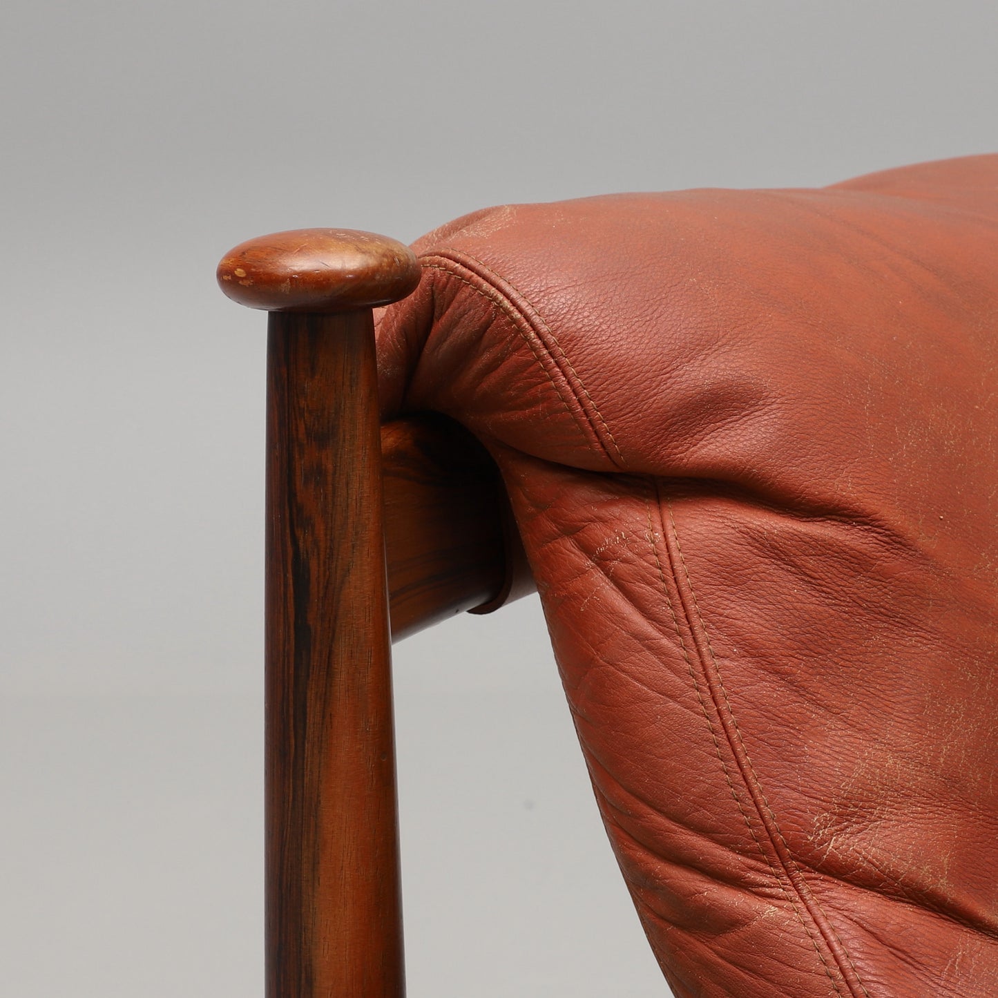 Eric Merthen Amiral Armchair with Pouf Rosewood Ire Möbler, Sweden 1960