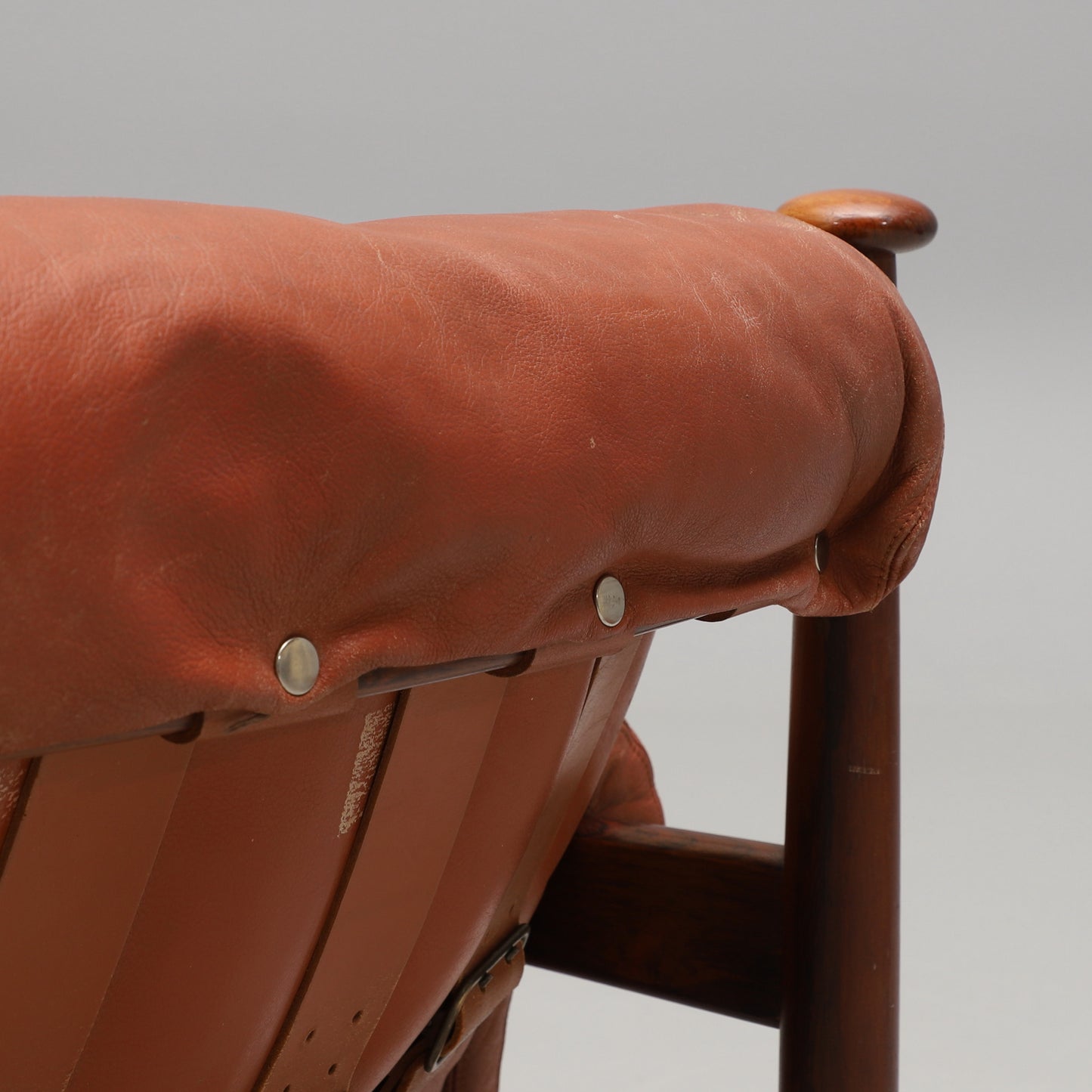 Eric Merthen Amiral Armchair with Pouf Rosewood Ire Möbler, Sweden 1960